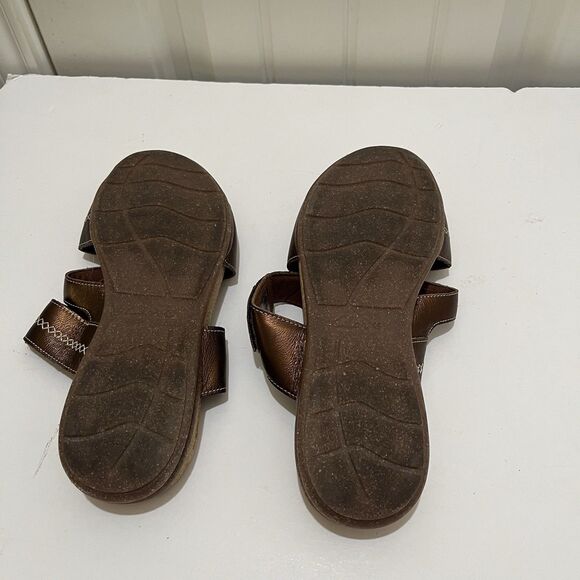 Clarks Women's Roseville Bay Leather Slip On Slide Sandals Metallic Brown Sz 11M - Picture 6 of 7